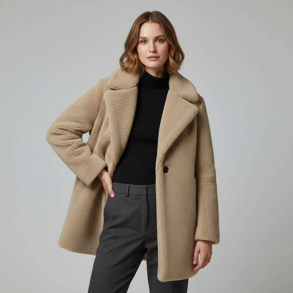 Teddy Coat Rita | Vinterkappa i fuskpäls för kvinnor