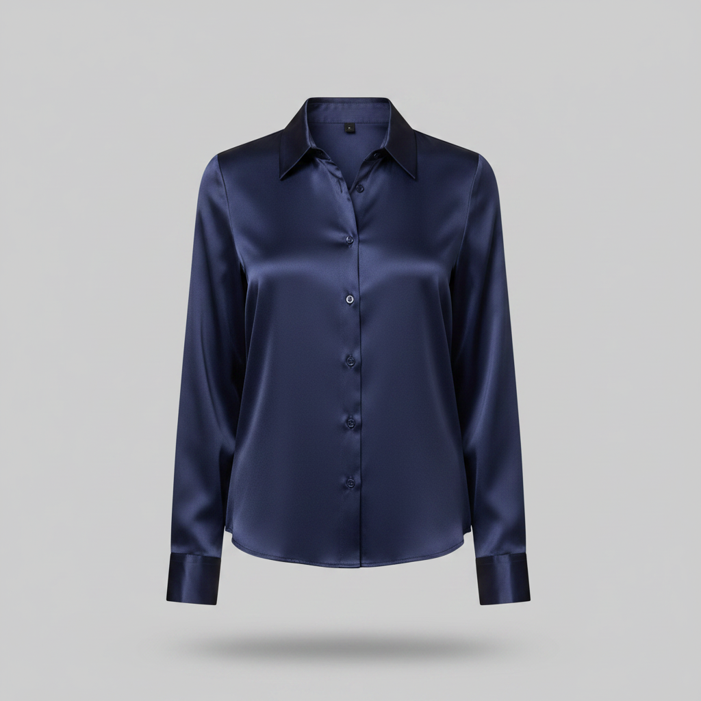 Elegant Blus | Långärmad Satinblus för Damer