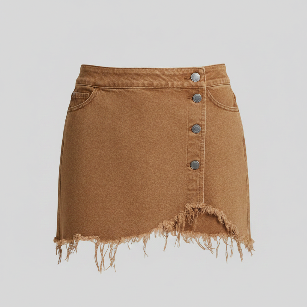 Kamelkjol med Shorts | Vintageinspirerad Denim Mini Kjol