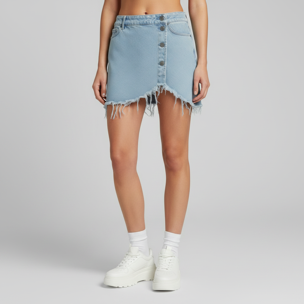 Kamelkjol med Shorts | Vintageinspirerad Denim Mini Kjol