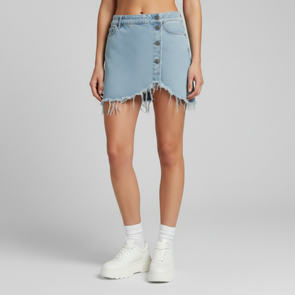 Kamelkjol med Shorts | Vintageinspirerad Denim Mini Kjol