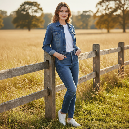 Nova Skinny Fit Jeans Dam Blå | Vintagetvättad Denim