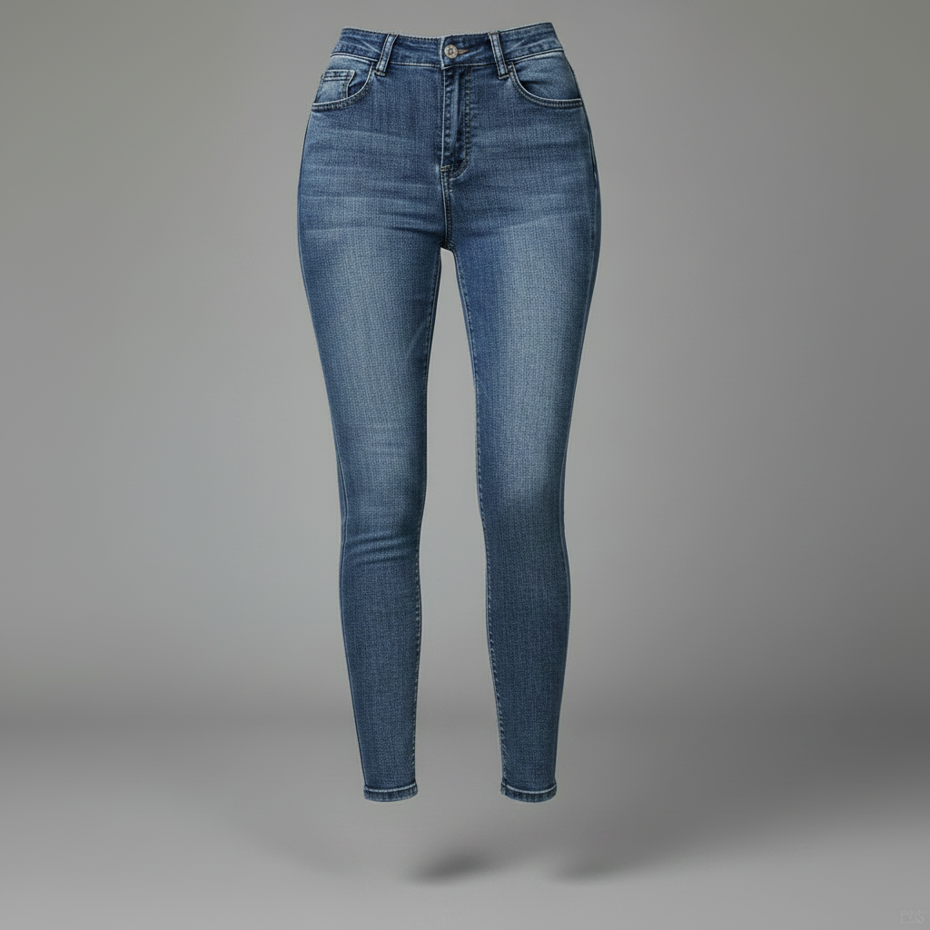 Nova Skinny Fit Jeans Dam Blå | Vintagetvättad Denim