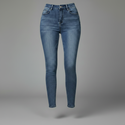 Nova Skinny Fit Jeans Dam Blå | Vintagetvättad Denim