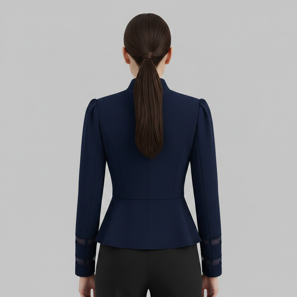 Peplum Blazer Slim Fit med Strukturerade Axlar för Kvinnor