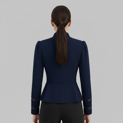 Peplum Blazer Slim Fit med Strukturerade Axlar för Kvinnor