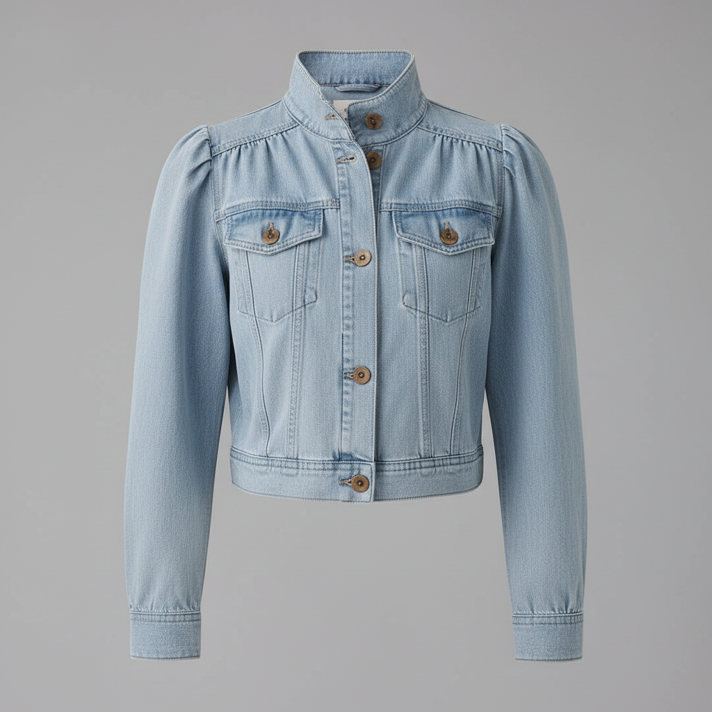 Retro Blå Jeansjacka Dam | Enkelknäppt Casual Jacka