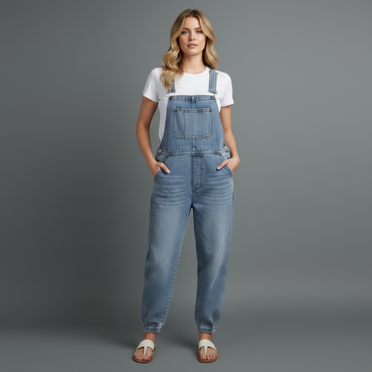 Retro tvättade overaller för kvinnor | Casual Loose Fit