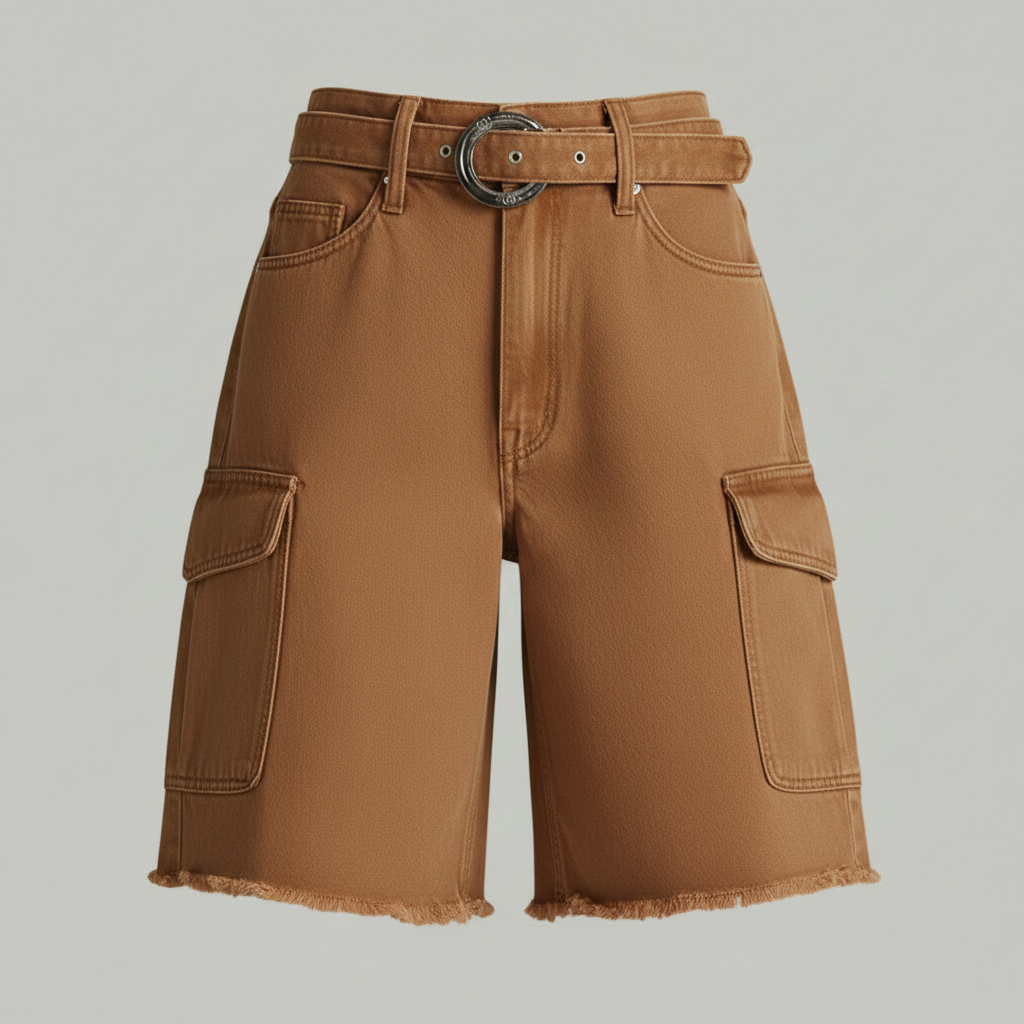 Jeansshorts Retro | Lösa Damshorts med Fickor