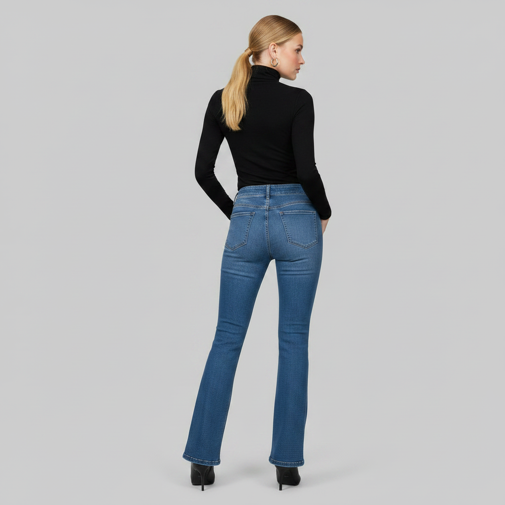 Helena | Damjeans med hög midja och utsvängda detaljer